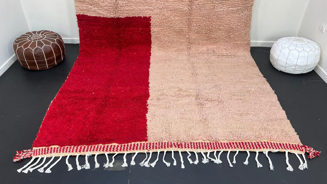 Handwoven Moroccan Wool Rug – Geometric Color Design