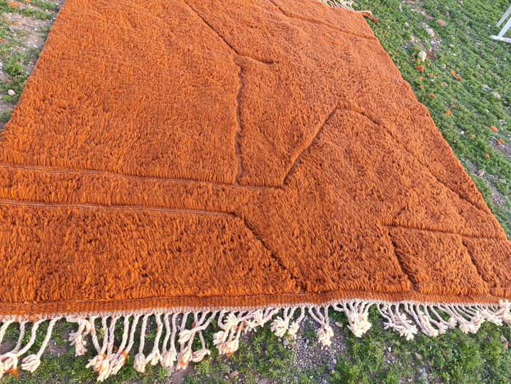 Custom Terracotta Moroccan Wool Rug – Handmade Modern