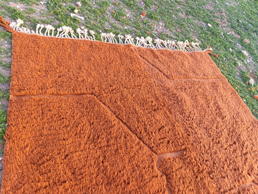 Custom Terracotta Moroccan Wool Rug – Handmade Modern