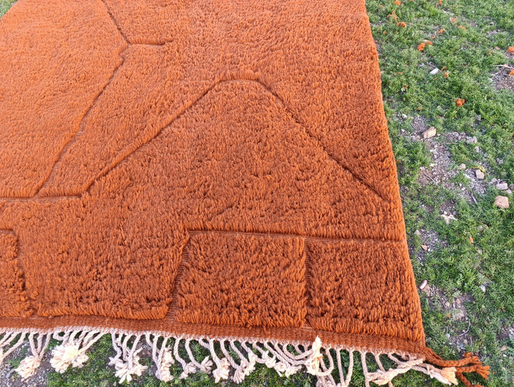 Custom Terracotta Moroccan Wool Rug – Handmade Modern