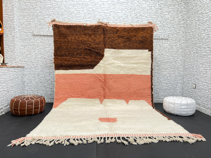 Terracotta Beni Mrirt Rug – Handmade Moroccan Wool Carpet