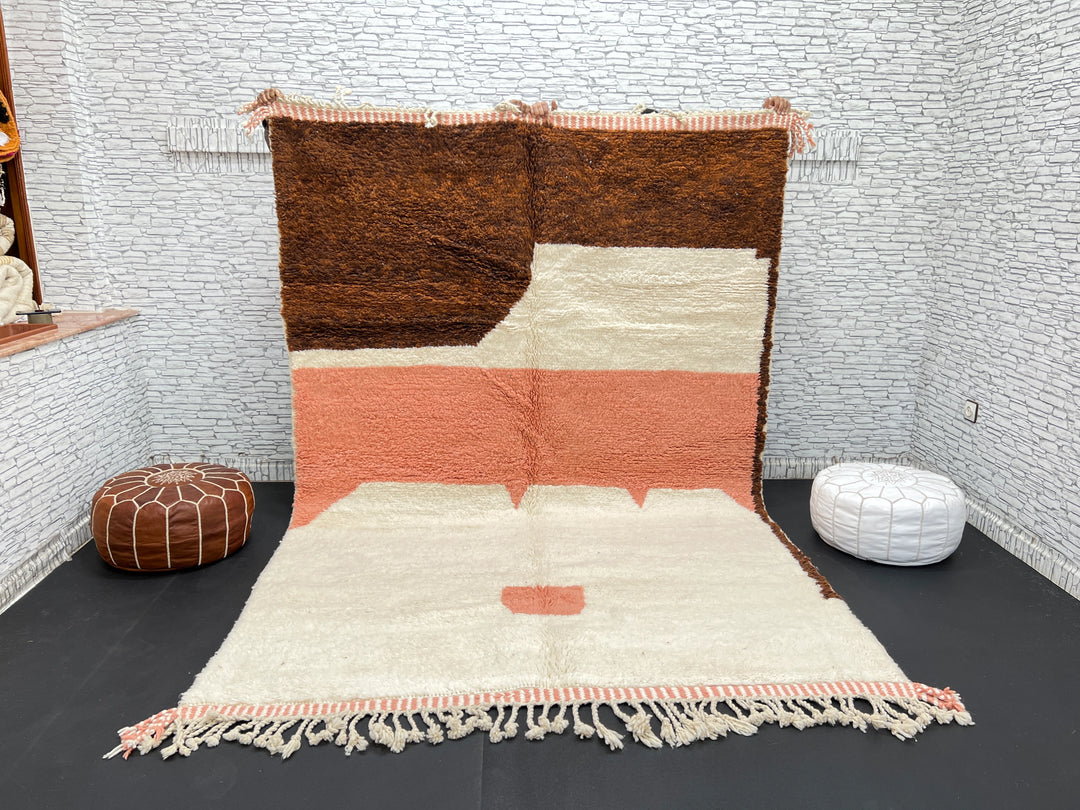Terracotta Beni Mrirt Rug – Handmade Moroccan Wool Carpet