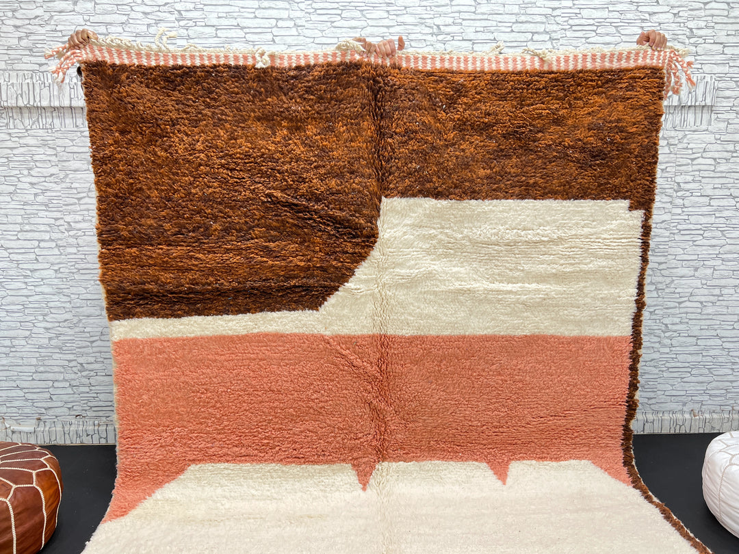 Terracotta Beni Mrirt Rug – Handmade Moroccan Wool Carpet