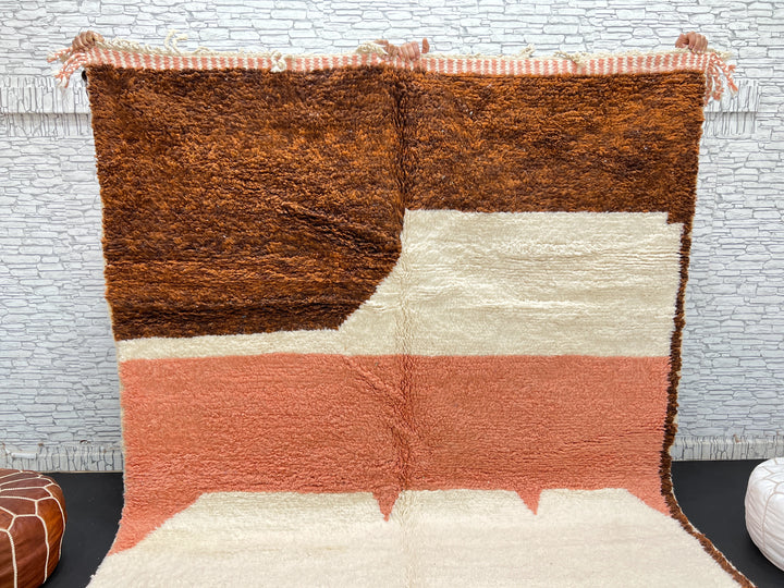 Terracotta Beni Mrirt Rug – Handmade Moroccan Wool Carpet