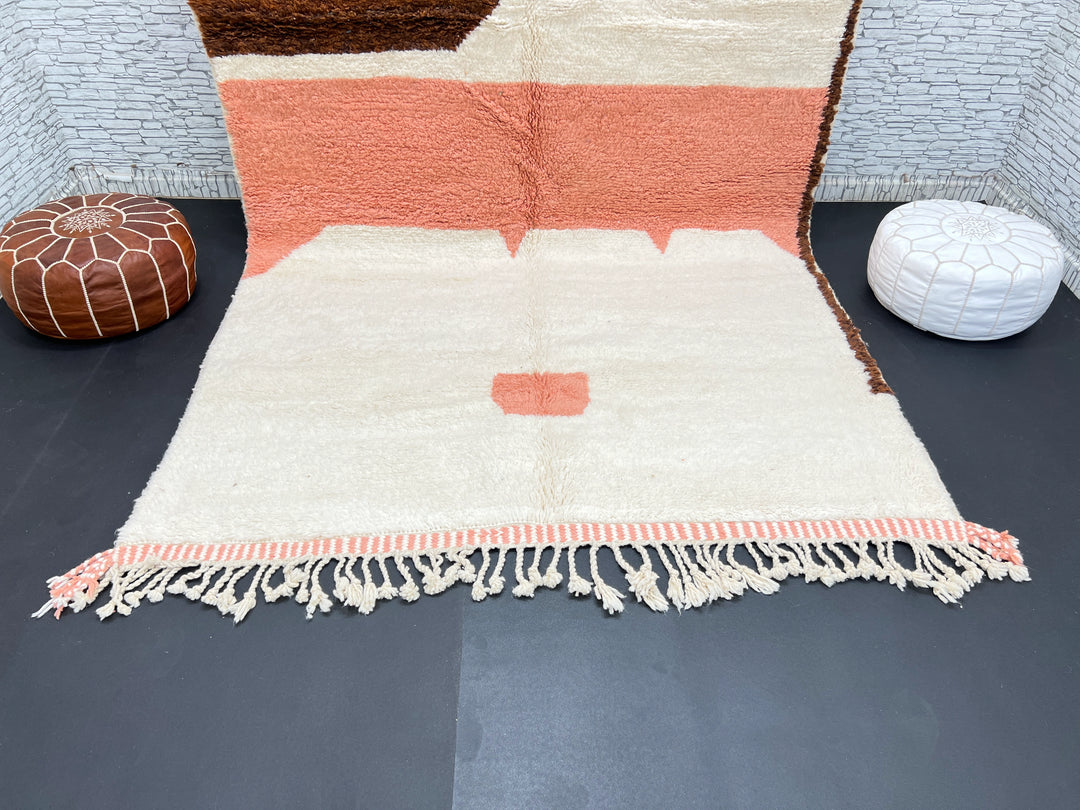 Terracotta Beni Mrirt Rug – Handmade Moroccan Wool Carpet