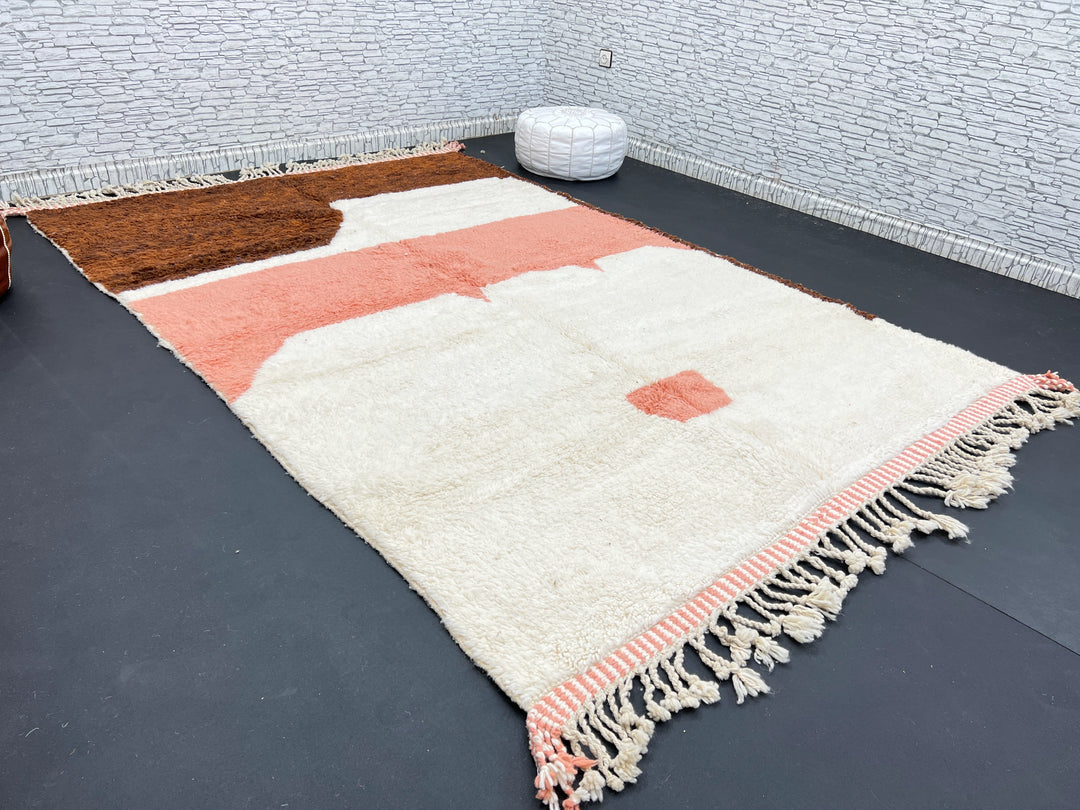 Terracotta Beni Mrirt Rug – Handmade Moroccan Wool Carpet