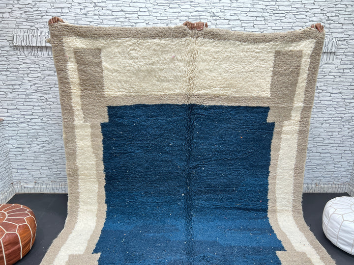 Blue Beni Mrirt Rug – Handmade Moroccan Wool Carpet