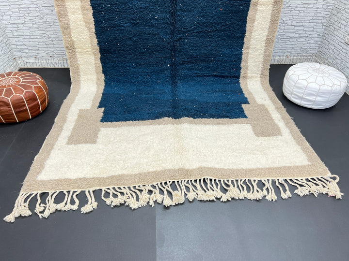 Blue Beni Mrirt Rug – Handmade Moroccan Wool Carpet