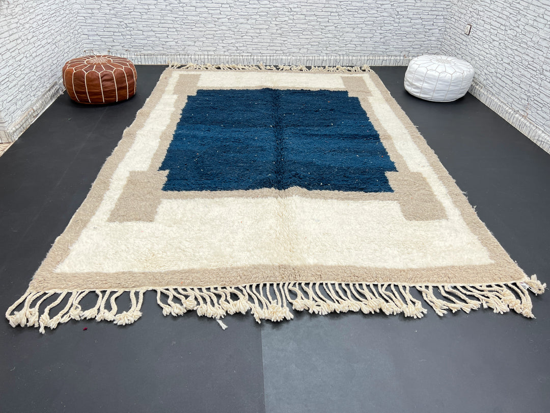 Blue Beni Mrirt Rug – Handmade Moroccan Wool Carpet