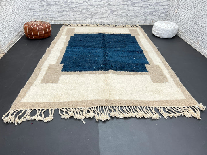 Blue Beni Mrirt Rug – Handmade Moroccan Wool Carpet
