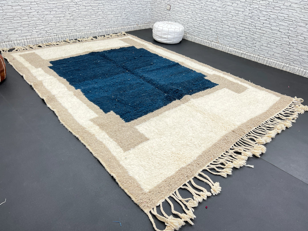 Blue Beni Mrirt Rug – Handmade Moroccan Wool Carpet