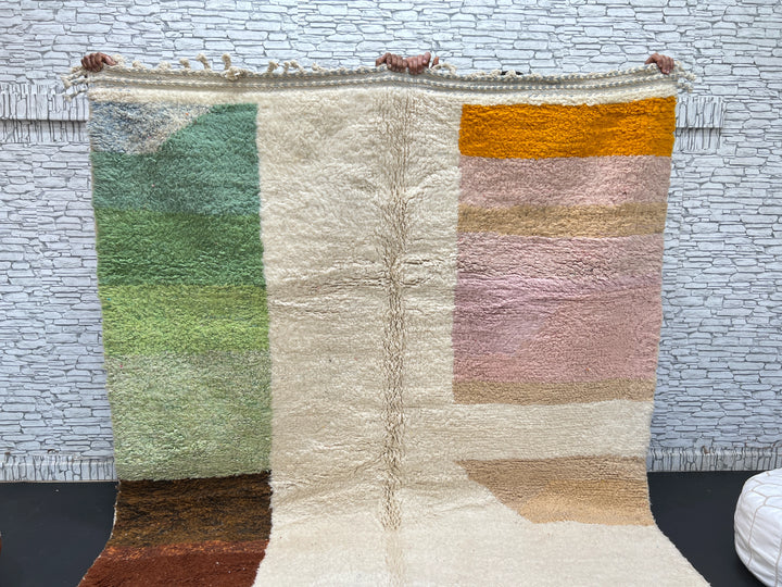 Color Block Moroccan Rug – Handmade Wool Carpet