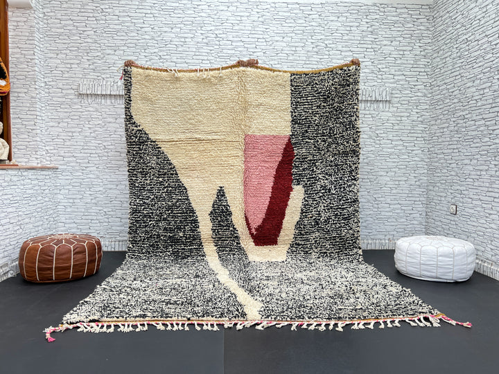 Abstract Moroccan Rug – Handmade Wool Berber Carpet