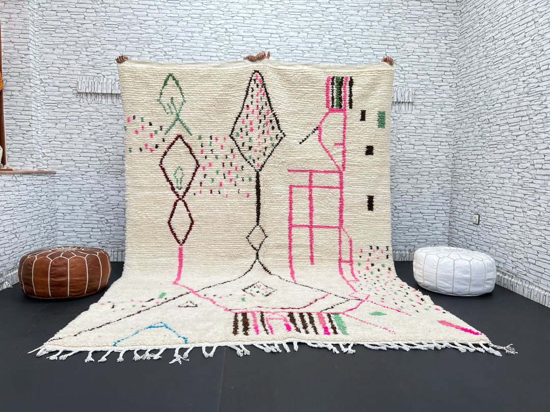 Azilal Moroccan Rug – Handmade Wool Abstract Carpet