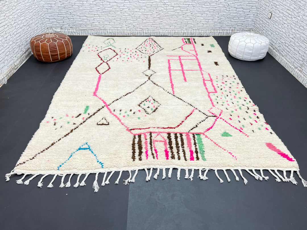 Azilal Moroccan Rug – Handmade Wool Abstract Carpet