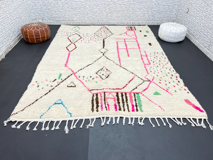 Azilal Moroccan Rug – Handmade Wool Abstract Carpet