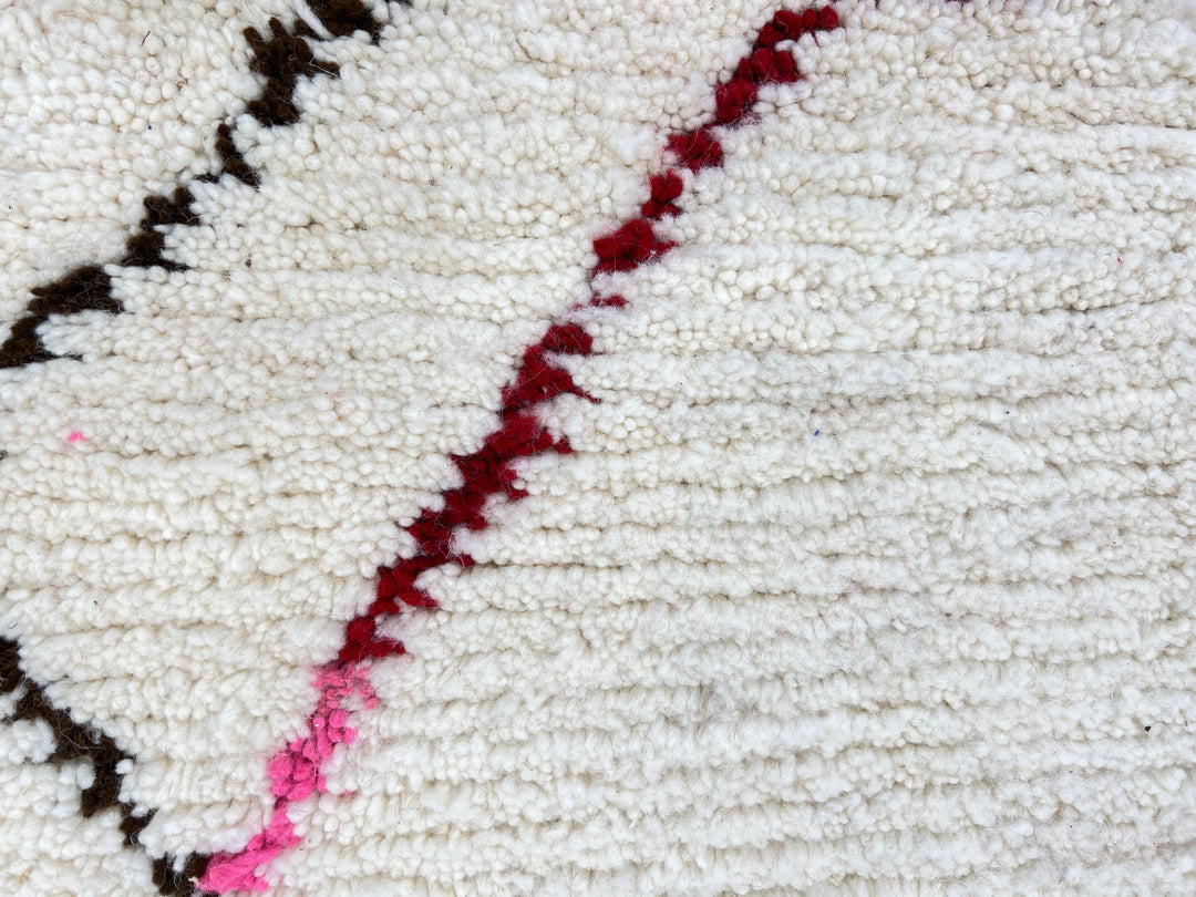 Round Cream Multicolor Moroccan Wool Rug