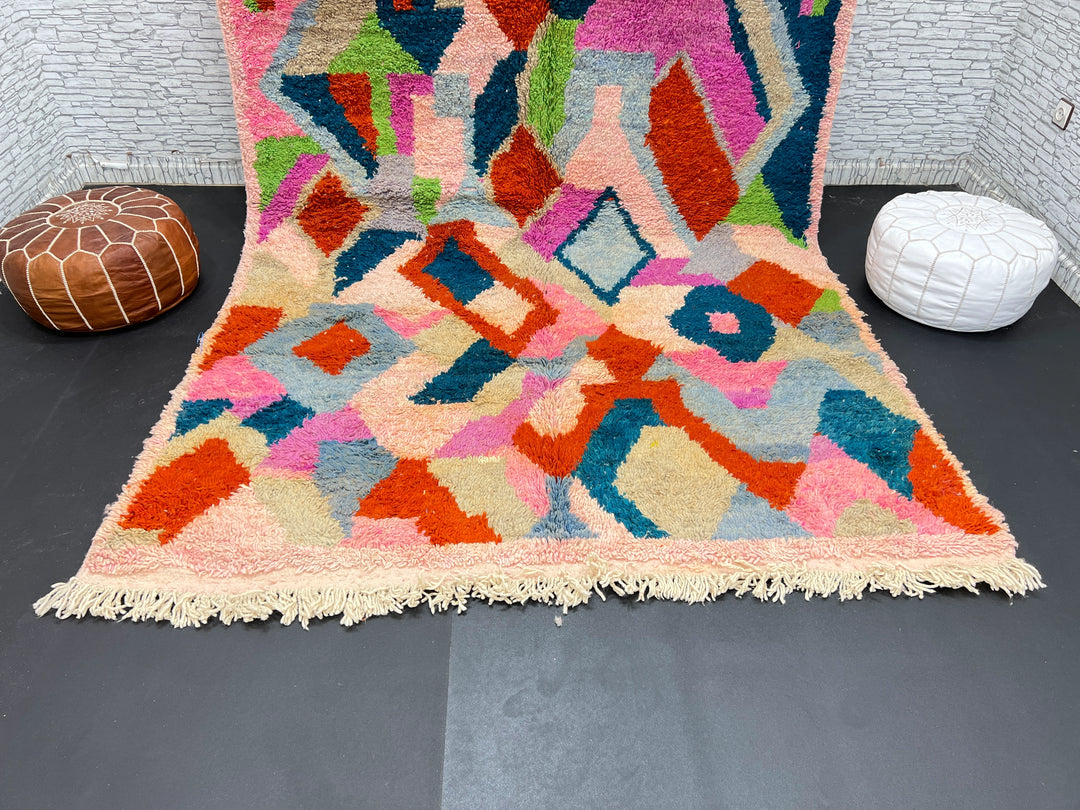 Colorful Moroccan Wool Rug – Handmade Berber Carpet