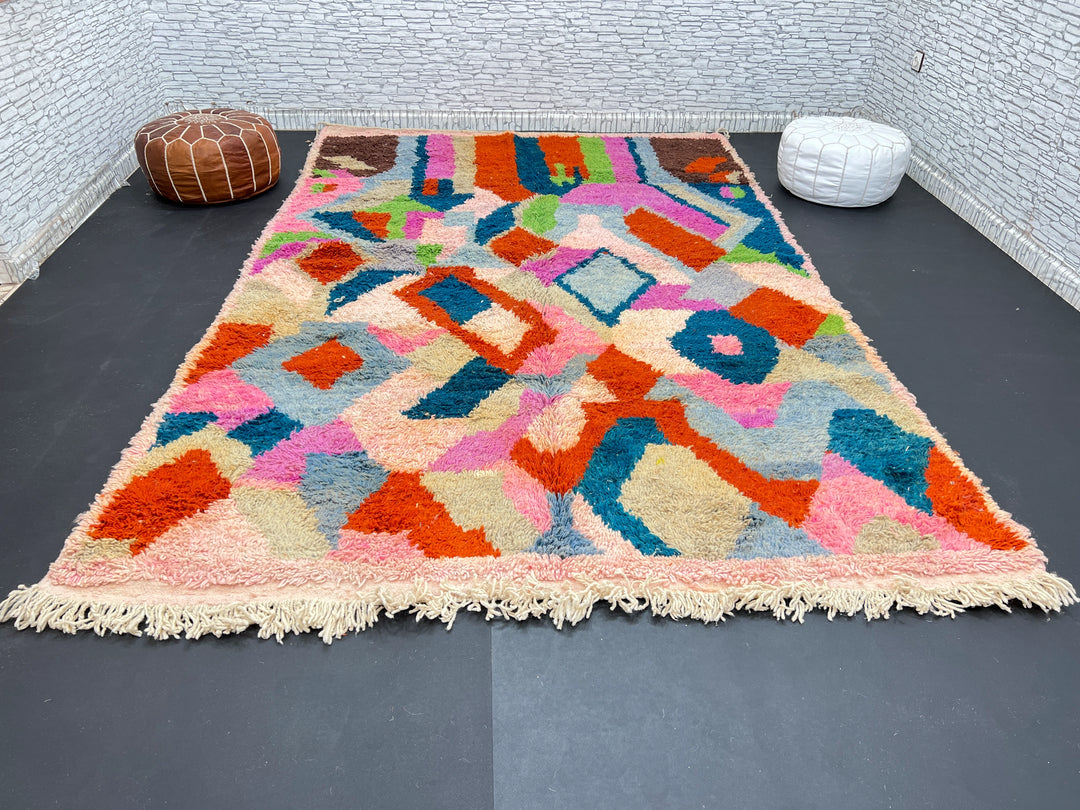 Colorful Moroccan Wool Rug – Handmade Berber Carpet