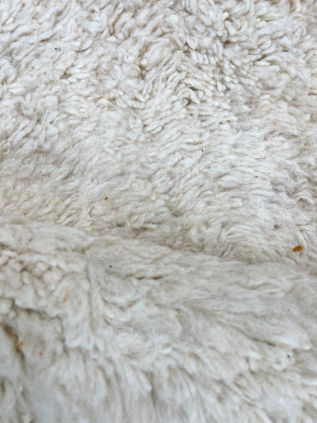 Round Orange Beige Moroccan Wool Rug