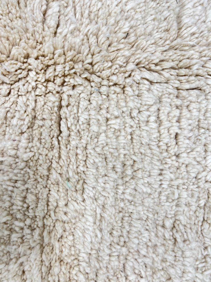 Round Cream Moroccan Wool Rug