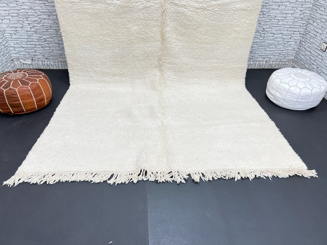 White moroccan rug - Beni ourian wool rug