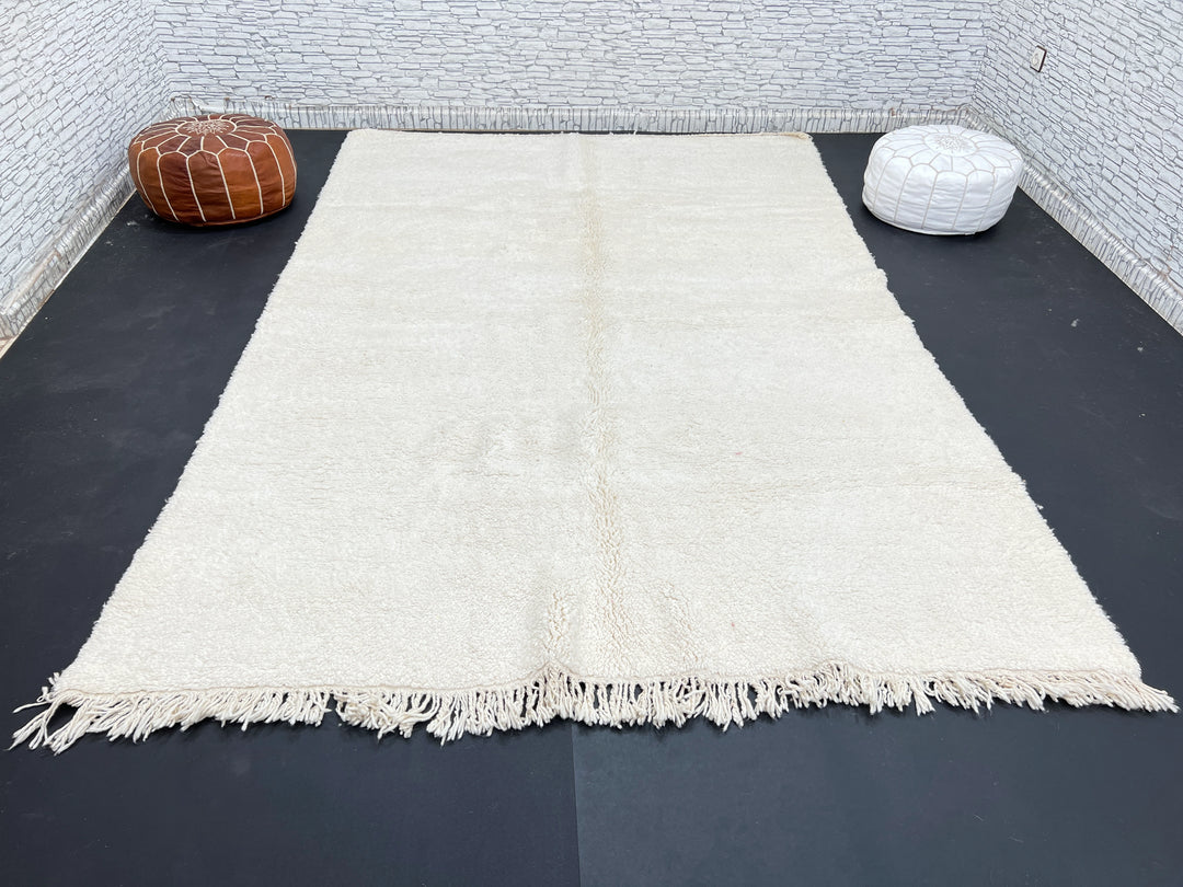 White moroccan rug - Beni ourian wool rug