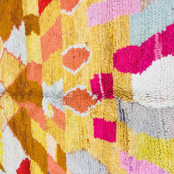 Colorful Vintage Moroccan Berber Wool Rug with Geometric Patterns