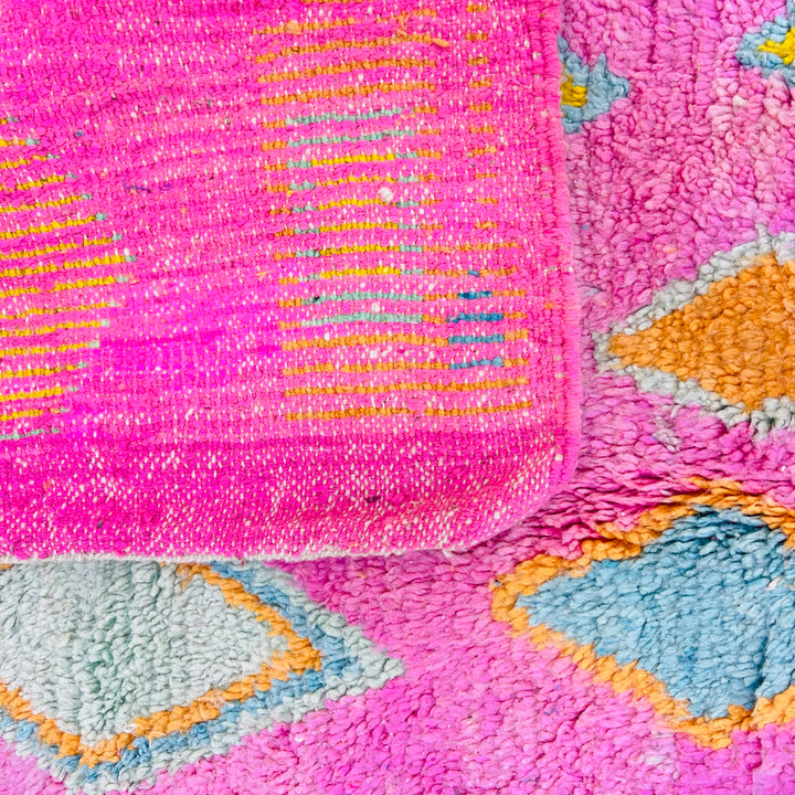 Colorful vintage Moroccan rug with diamond and cross motifs – Rug 640 (237x158 cm)

