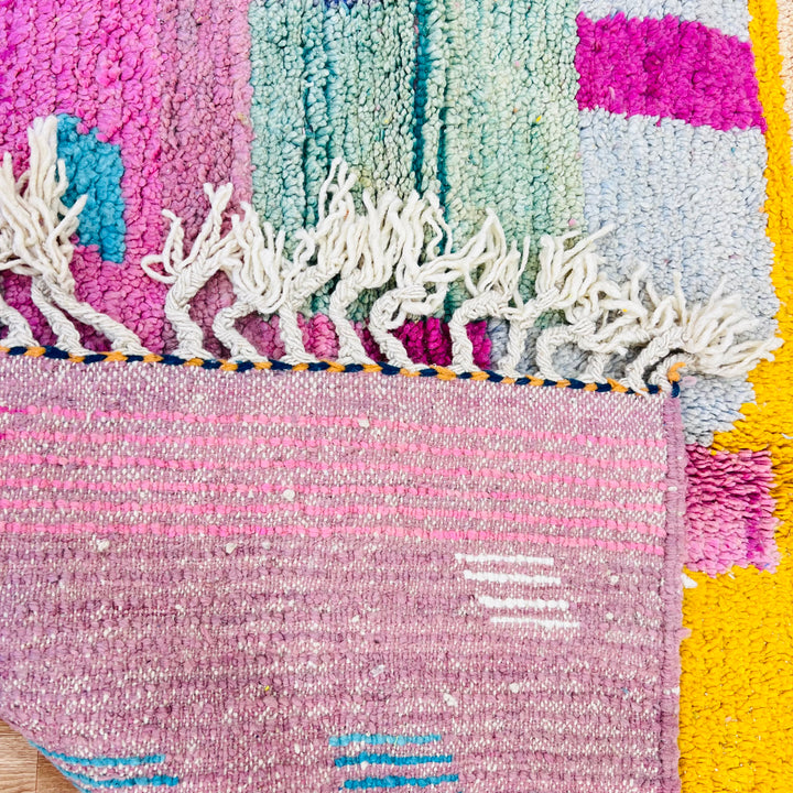 Colorful vintage Moroccan wool rug with abstract patterns – Rug 634 (272x158 cm)

