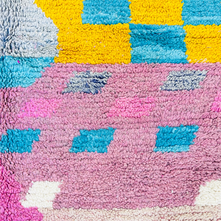 Colorful vintage Moroccan wool rug with abstract patterns – Rug 634 (272x158 cm)

