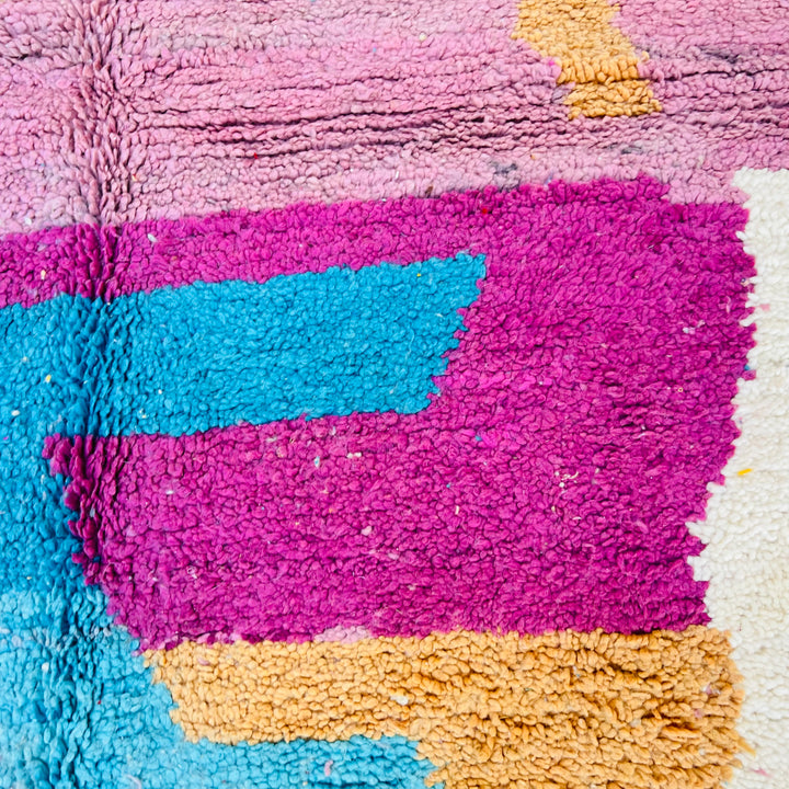 Colorful vintage Moroccan wool rug with abstract patterns – Rug 634 (272x158 cm)


