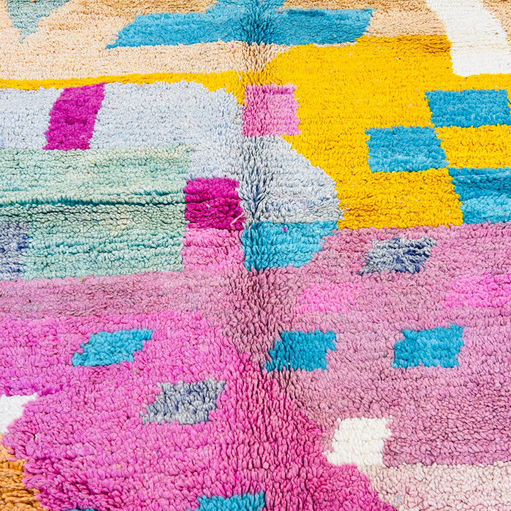Colorful vintage Moroccan wool rug with abstract patterns – Rug 634 (272x158 cm)

