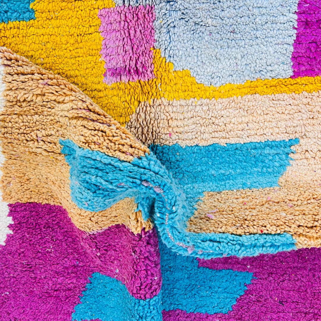 Colorful vintage Moroccan wool rug with abstract patterns – Rug 634 (272x158 cm)

