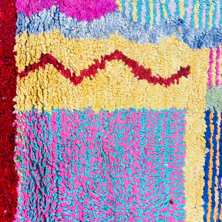 Vintage Moroccan Rug 637 – Colorful Handmade Wool Patchwork Rug

