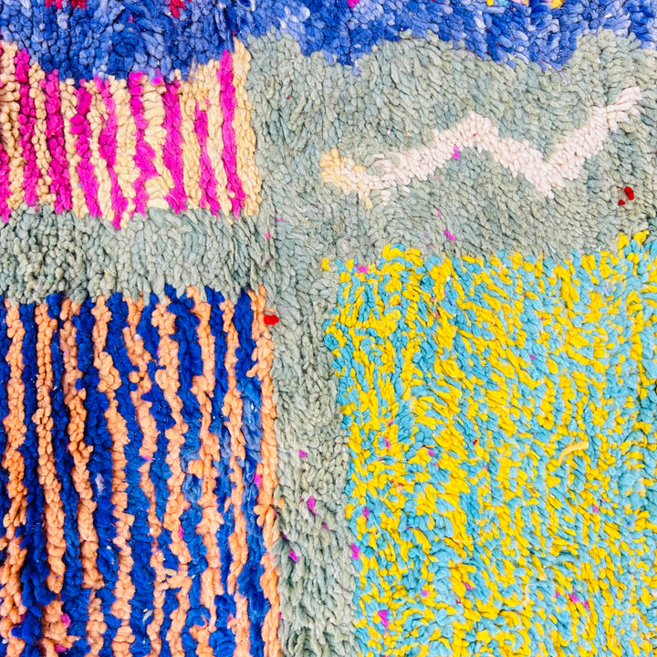 Vintage Moroccan Rug 637 – Colorful Handmade Wool Patchwork Rug

