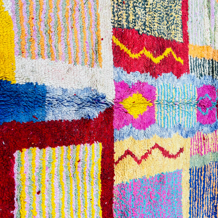Vintage Moroccan Rug 637 – Colorful Handmade Wool Patchwork Rug

