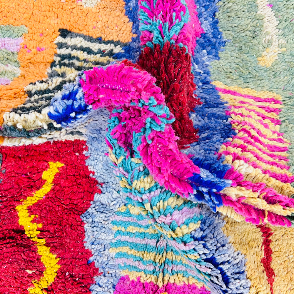 Vintage Moroccan Rug 637 – Colorful Handmade Wool Patchwork Rug

