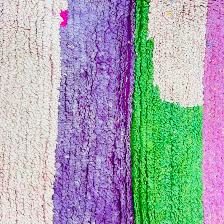 Colorful Abstract Moroccan Wool Rug – 243 x 150 cm —  7.97 x 4.92 ft