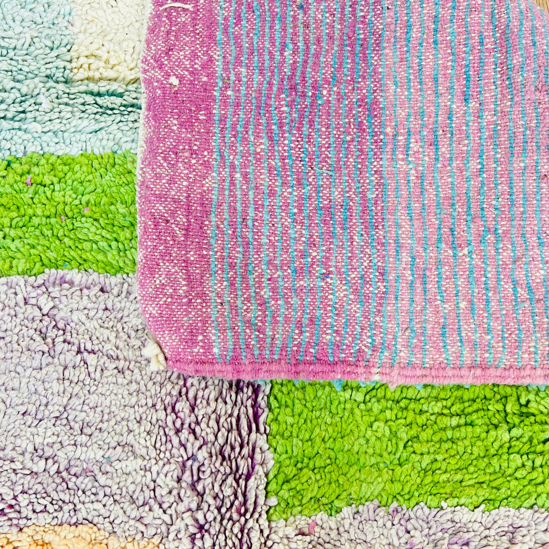 Vintage Moroccan Rug 624 – Colorful block pattern in wool – 250x158 cm

