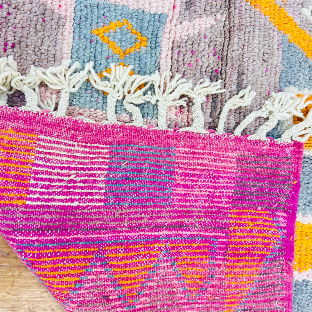 Colorful vintage Moroccan wool rug with geometric Berber motifs – Rug 661 – 263x160 cm

