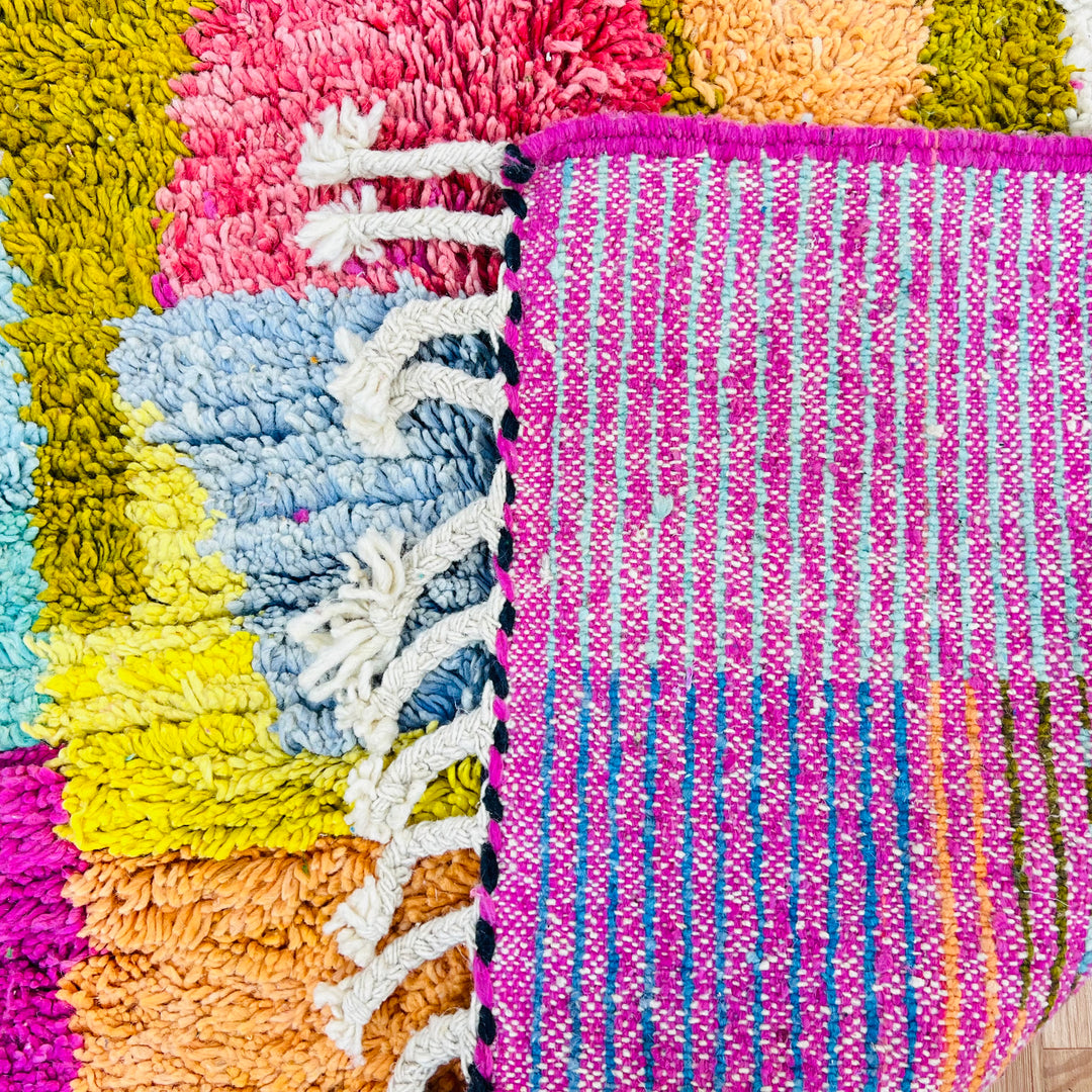 Colorful Moroccan wool rug with abstract block pattern – Rug 713, size 200x160 cm

