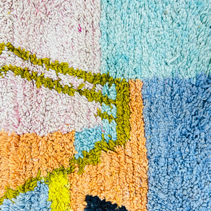 Colorful Moroccan wool rug with abstract block pattern – Rug 713, size 200x160 cm

