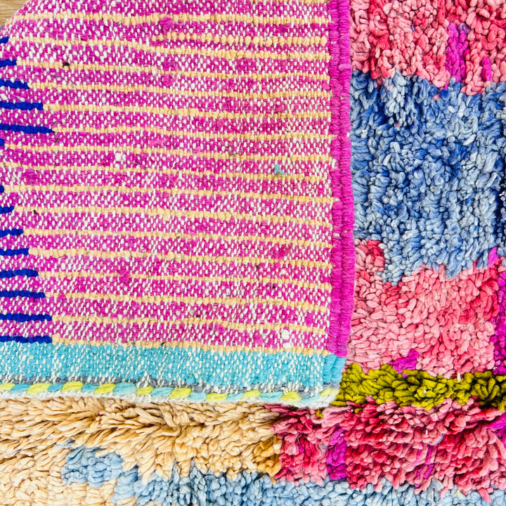 Colorful Moroccan wool rug with abstract block pattern – Rug 713, size 200x160 cm

