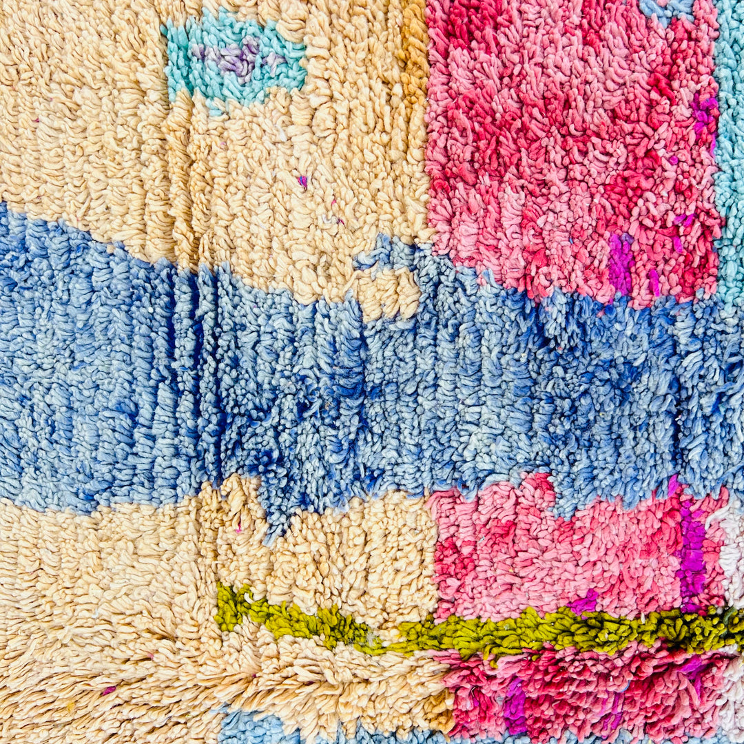 Colorful Moroccan wool rug with abstract block pattern – Rug 713, size 200x160 cm

