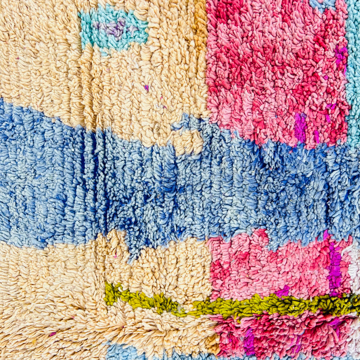 Colorful Moroccan wool rug with abstract block pattern – Rug 713, size 200x160 cm


