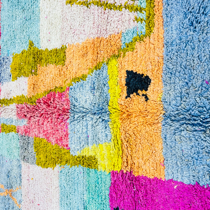 Colorful Moroccan wool rug with abstract block pattern – Rug 713, size 200x160 cm

