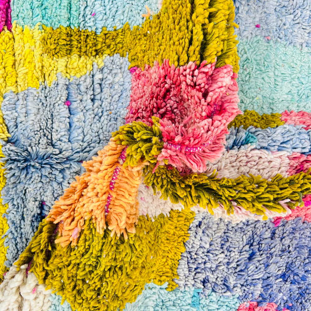 Colorful Moroccan wool rug with abstract block pattern – Rug 713, size 200x160 cm

