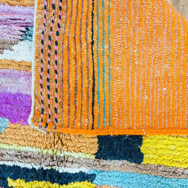 Colorful vintage Moroccan rug with geometric tribal patterns – Rug 608

