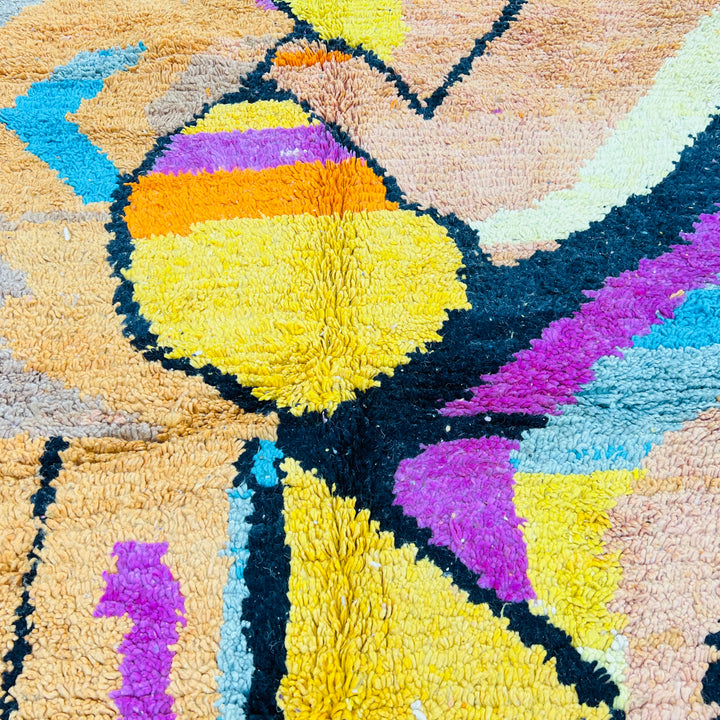 Colorful vintage Moroccan rug with geometric tribal patterns – Rug 608

